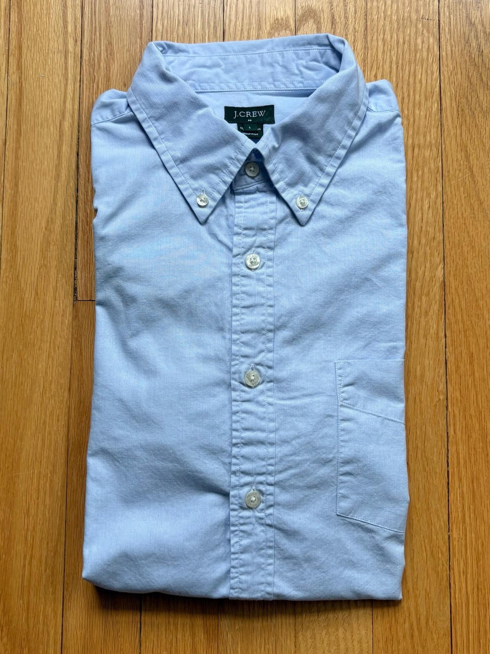 J. Crew Men’s Long Sleeve Button Down Shirt Classic Fit Large Light Blue Solid